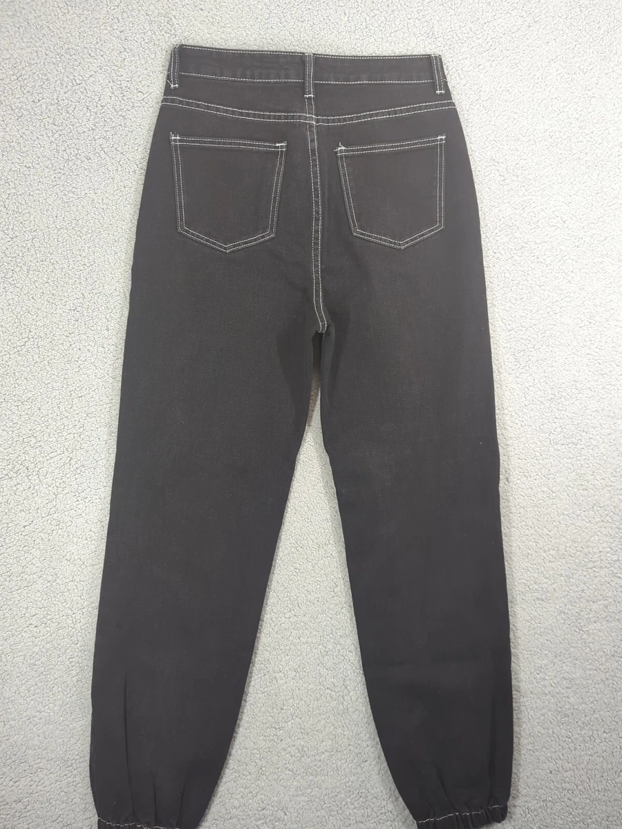 Black jeans with white stitching topshop sales