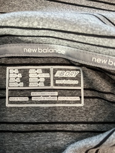 New Balance Dry Gray Striped Polo Boston College "For Boston" Golf Shirt XL msh - Picture 3 of 4