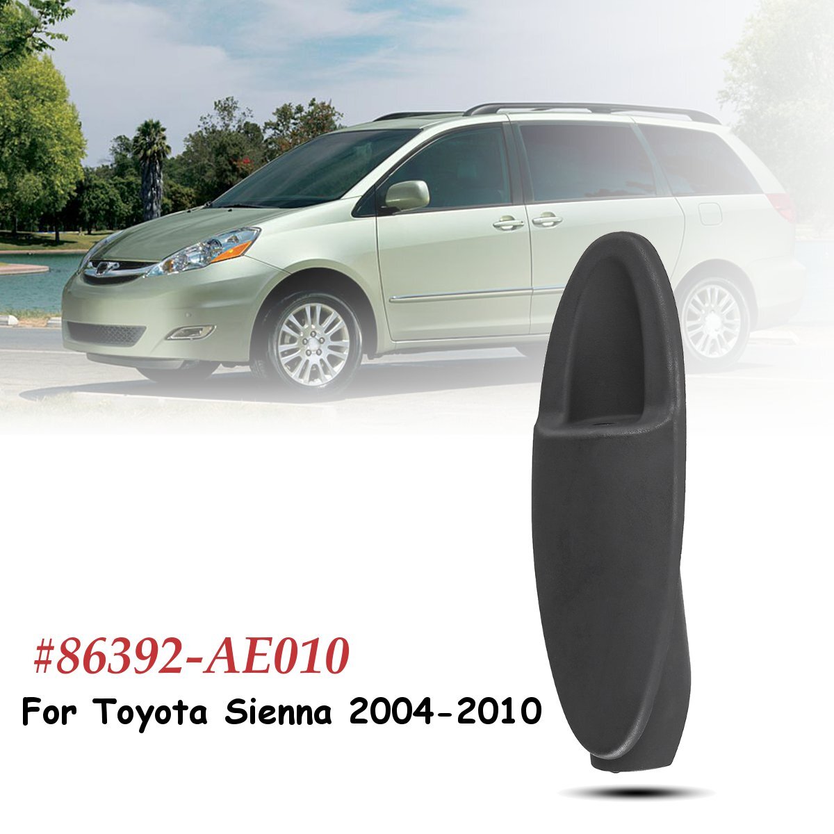 Manual Antenna Base Bezel For 2004-2010 Toyota Sienna - Black Rubber Ornament, OEM Style 7 thumbnail image