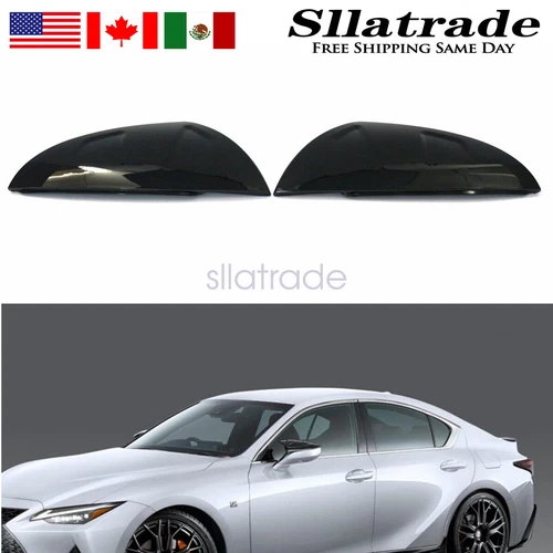 M STYLE GLOSS BLACK REPLACEMENT MIRROR COVER CAPS FIT 19-22 LEXUS IS ES RC LS UX