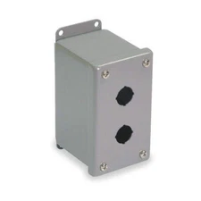 WIEGMANN PBGX2 Pushbutton Enclosure,22mm,2 Holes,Steel 5x3x4