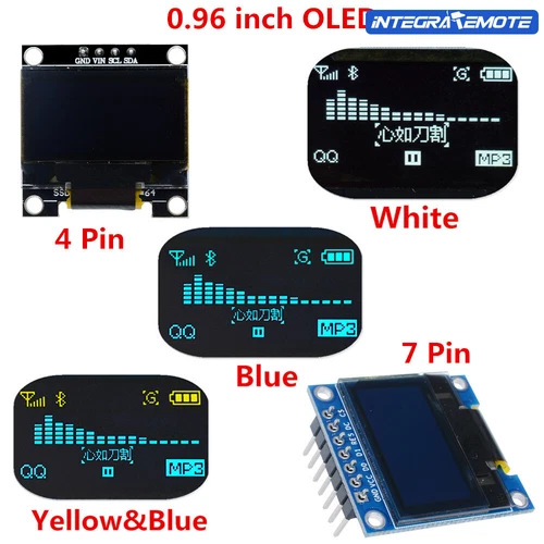 0.96" I2C IIC SPI Serial 128X64 OLED LCD LED Display Module White Blue Yellow
