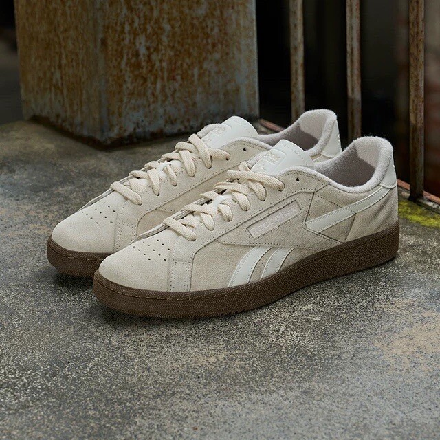 Мужские теннисные туфли Reebok Club C Grounds UK 12 размера Бежевые повседневные кроссовки #075