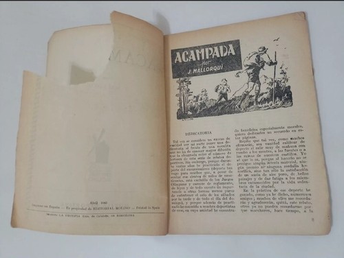 J. MALLORQUI Boy Scout Pulp in Spanish Acampada Molino Spain 1942 - Picture 2 of 3