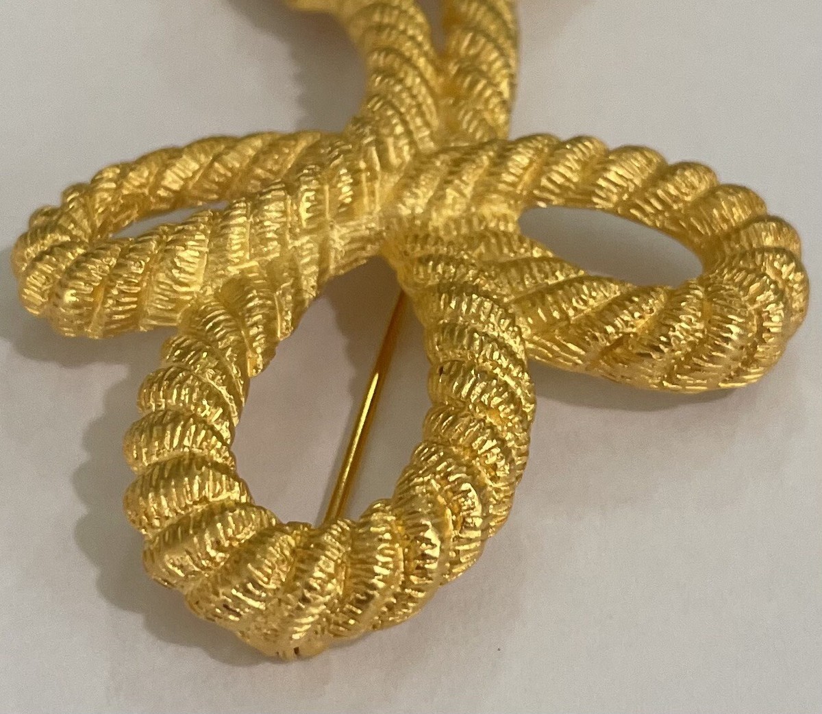 Givenchy Paris New York Large Rope Tassel Gold Tone Brooch Pin