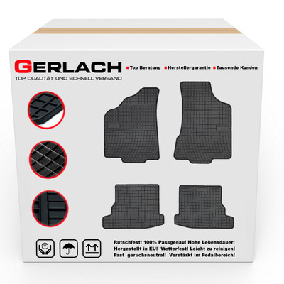 Gummi Fußmatten Gummimatten Auto Set passend für VW Polo 1994-2001 6N vorn
