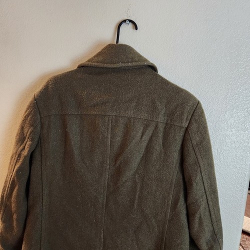 Vintage Dolce & Gabbana Men's 100% Wool Green Military Double Breasted Pea Coat - Picture 9 of 12