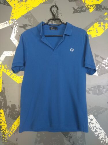 Fred Perry Jersey Polo Casual Shirt Blue Trikot Cotton Mens Size M ig93 - Picture 1 of 6