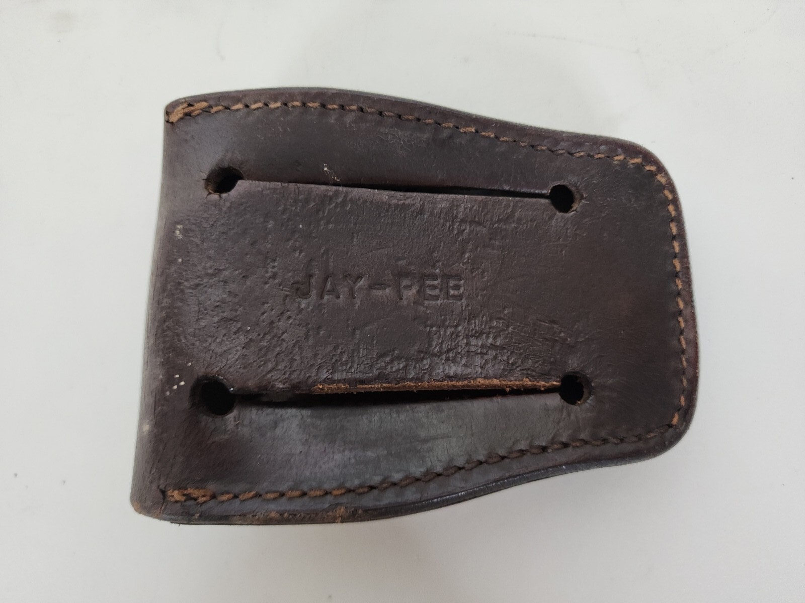 Jay Pee Hand Cuff Pouch Brown Leather Snap Vintage Holster eBay