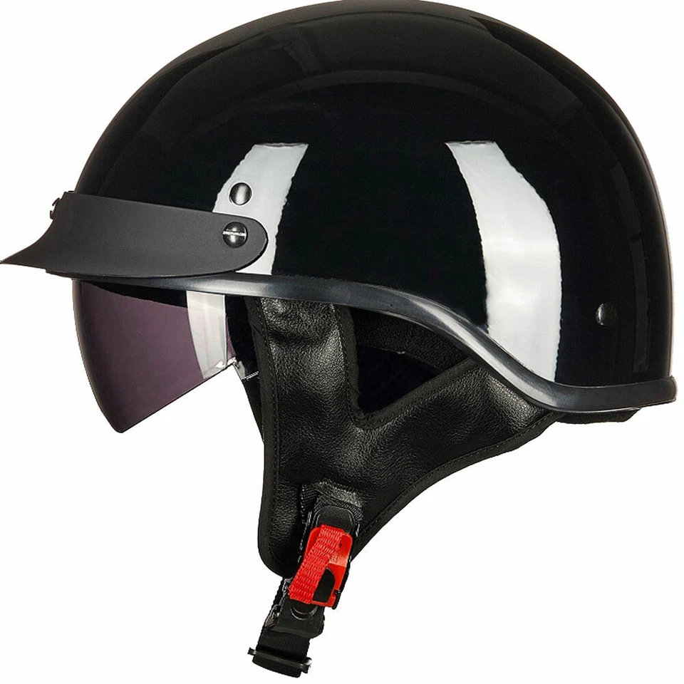 ILM Motorcycle Half Helmet with Fastening Buckle Bike Helmet Sun Visor DOT Gifts - Image 3 of 4
