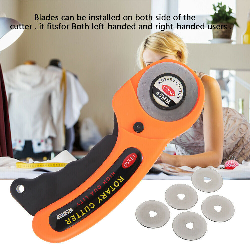 45mm Round Wheel Rotary Cutter Quilting Sewing Roller Cutting Tools ...