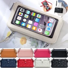 RFID Crossbody Bag Leather Cell Phone Purses for Women Touch Screen Phone Wallet
