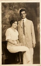 RPPC Atlantic City Sweet Couple Fred Ihlene New Jersey Real Photo Postcard c1910