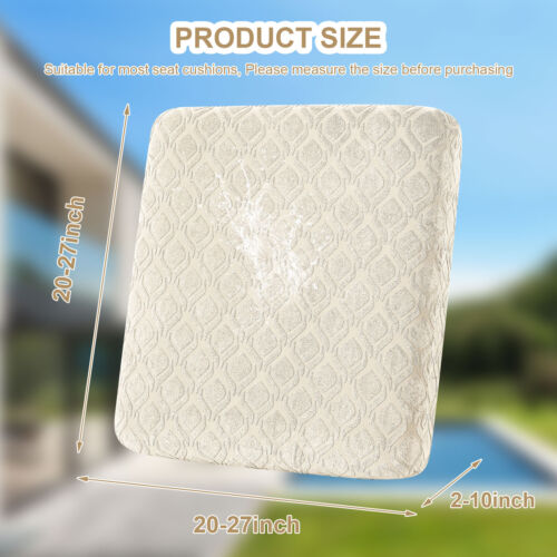 2pcs Outdoor Waterproof Couch Cushion Cover Jacquard Seat Cushion Slipcover - Picture 30 of 40