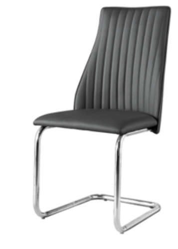 DINING CHAIR PU LEATHER STAINLESS CHROME BASE BUY 2 OR MORE FOR FREE DELIVERY - Picture 1 of 7