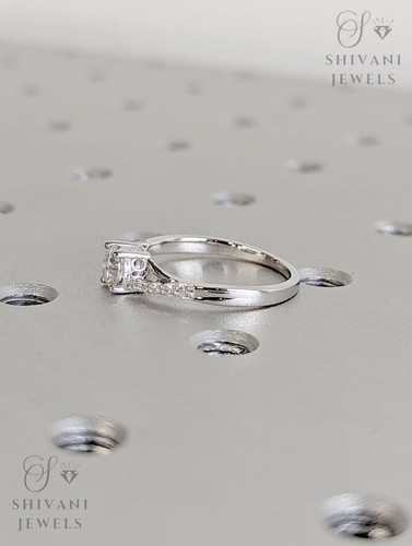 0.50 - 2Ct Round Lab Grown Diamond Twisted Wedding Engagement Ring in 14k Gold - Picture 6 of 15
