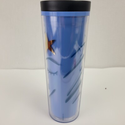 Starbucks Anniversary Siren Blue Acrylic Gold Star Travel Tumbler Cup 16oz  | eBay