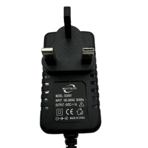 6V 1000mA Power Supply Adapter, AC 100-240V to DC 6V 1A 6W Switching Wall plug - Picture 2 of 4