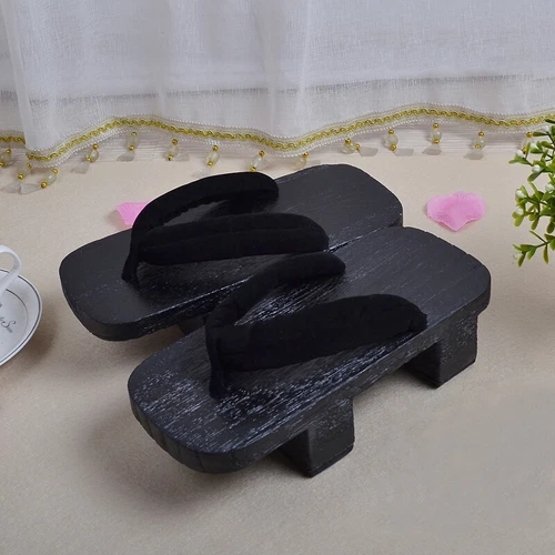 Mens Womens Slippers Japanese Style Kimono Geta Clogs Flip Flops Thong Sandals - Picture 1 of 6