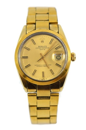 Rolex Oyster Perpetual Date Gold Plated 
