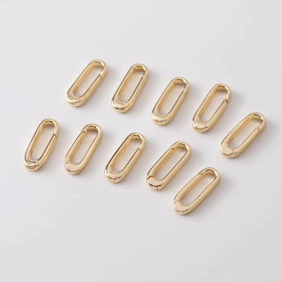 4pcs Oval Lobster Claw Clasps,Gold/Silver Oval Spring Clasp,Jewelry Claw Hooks - Image 3 of 4