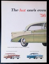 Print Ad 1956 GM Chevy Bel Air Sport Sedan Convertible Beauville Wagon