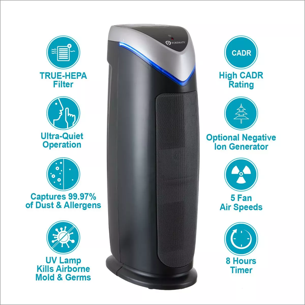 Room hepa air purifier 2024 with uv sanitizer