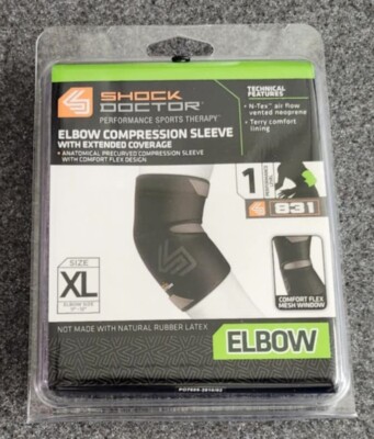 Shock Doctor Elbow Compression Sleeve with Extended Coverage - Size XL