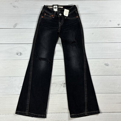 Levis Premium Noughties Bootcut Denim Jeans 23x30 Black Flap