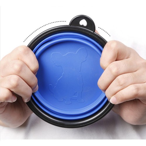 2pcs Collapsible Dog Cat Pet Bowls Food Water Feeding Silicone Portable Travel - Picture 4 of 7