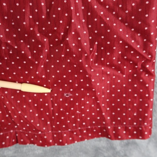 Vintage 70s Polka Dot Men's Short Sleeve Button Up Shirt Size Large L Red Haband - Picture 9 of 14
