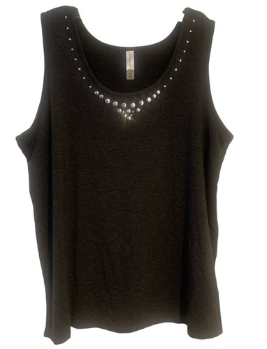 White Stag Women’s Silver Studded Shell Fluid Tank Top Medium Grey Size XL - 第 1/4 張圖片