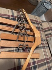 5-Vintage Wood Trouser,Skirt, Clothes Hangers 1- Sears Wooden Suit Hanger