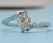 925 Sterling Silver Ring with 6mm Round Brilliant Cut Cubic Zirconia Solitaire