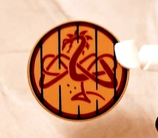 New LEGO Dragon Painting Drawing on Wood Table Top 2x2 Printed Round Floor Board