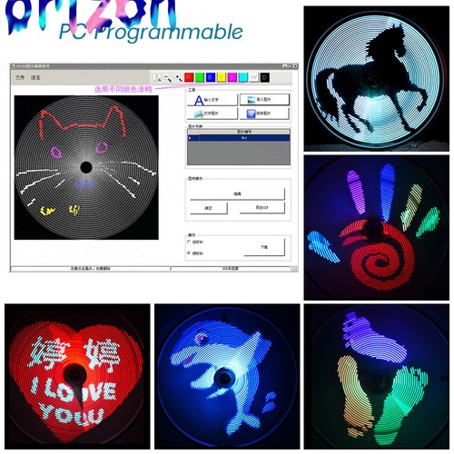 A77 64 LED RGB Bicycle Wheel Spoke Light Waterproof Programmable DIY Bike Light - Picture 8 of 17