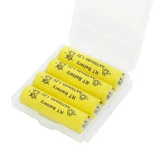 4Pcs Ni-MH AA 700mAh Rechargeable Batteries 1.2V with Clear Battery Storage Box