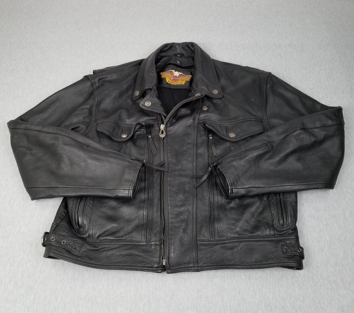 Harley Davidson Jacket Men Extra Large Leather Black Motorcycle