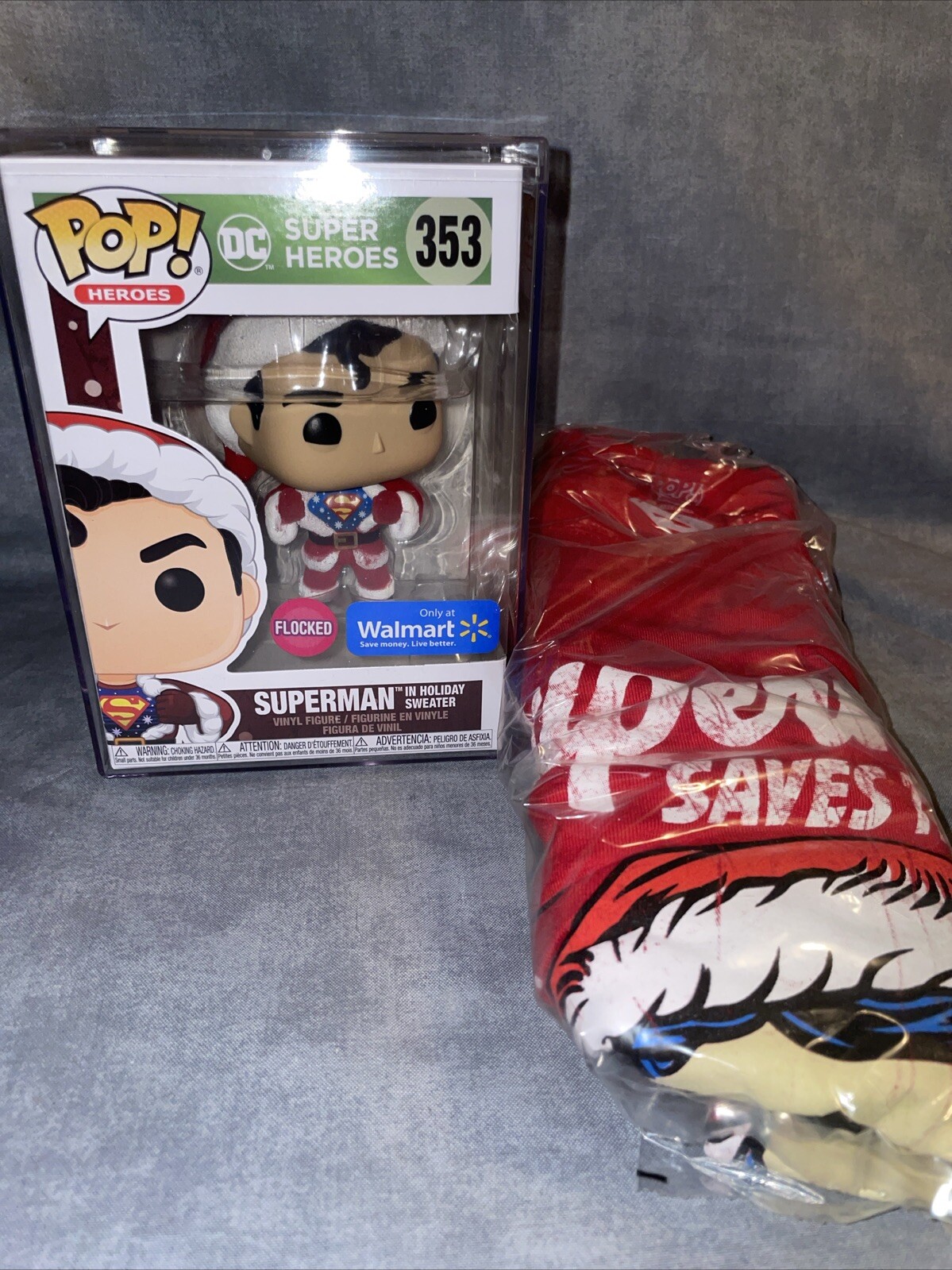 Funko Pop! Heroes (Dc Comics) Superman (Flocked) With Matching Shirt