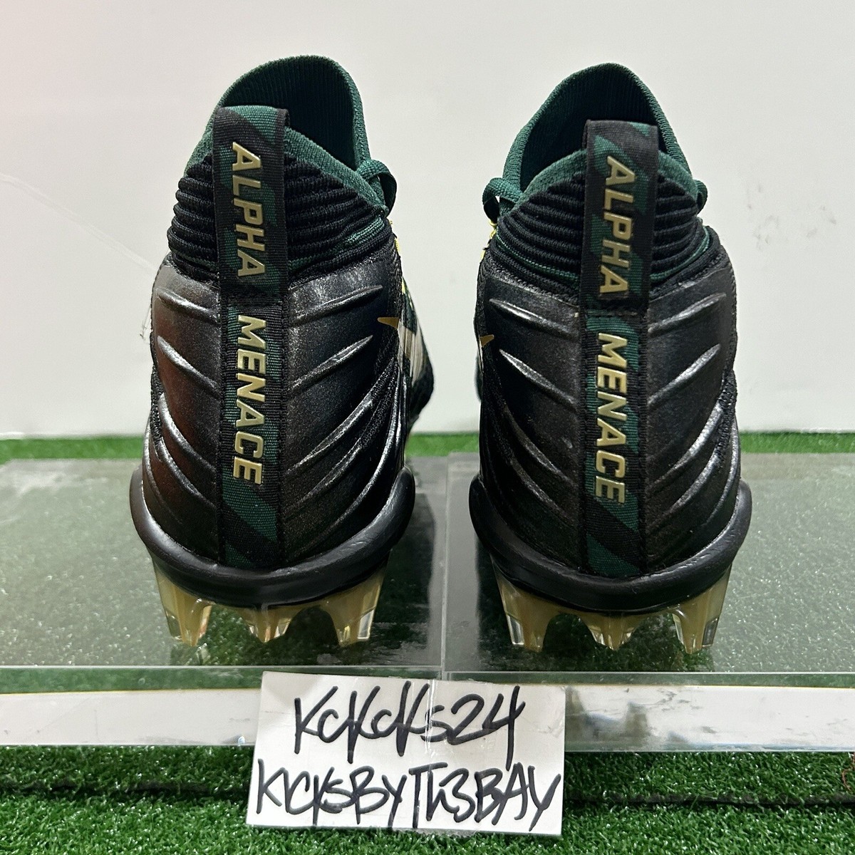 Nike Alpha Menace Elite TD Football Cleats Green Gold Size 10 Mens