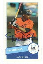 Signed TIM RAINES JR. Baltimore Orioles 2024 Tampa Rays Fan Fest Card w/COA