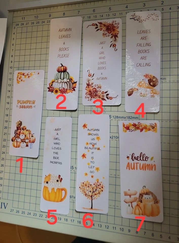 GLITZ AND GLAM BY TAM Autumn Inspired Bookmark Collection, PSL, Autumn Leaves, Book Lover, Pumpkin