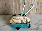Ceramic Camper Van Toothbrush Holder Pen Holder Nautical Seaside Storage Holder