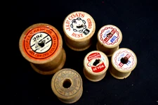 Vintage Various Wooden Empty Thread Spools Lot of 6-Crafting-Prop