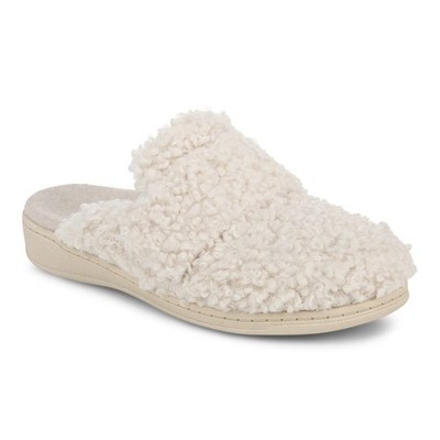 Vionic Women's Gemma II Mule Slippers in Cream Shearling 
