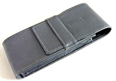 Pelikan Lederetui schwarz # gut erhalten # Für 3 Stifte # (1856)