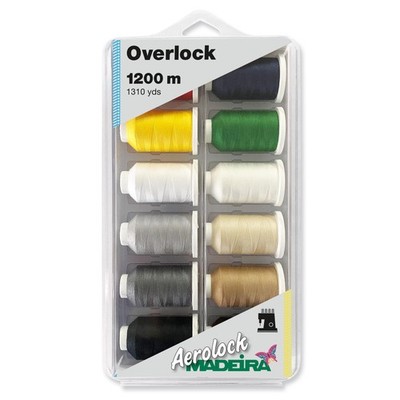 Madeira Overlock Box Aerolock No.125 12 x 1,200m Solid Colours Polyester Grey