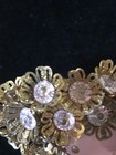 VTG. GOLD TONE WITH PINK CLUSTER BEADS & PINK FACETED BEAD BROOCH 2.5" — photo 5