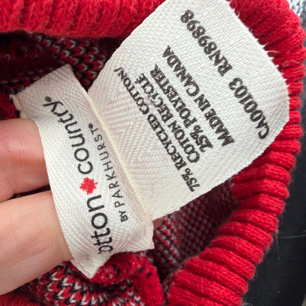 Parkhurst  Beanie Women OS Red Black Sheep Princess Diana Royal Core Pom Hat‎ Warm & Wonderful Cotton Sheep Beanie – Rowing Blazers main image 4