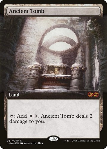 MTG Magic The Gathering Ancient Tomb BORDERLESS FOIL LP U31/040 UMA